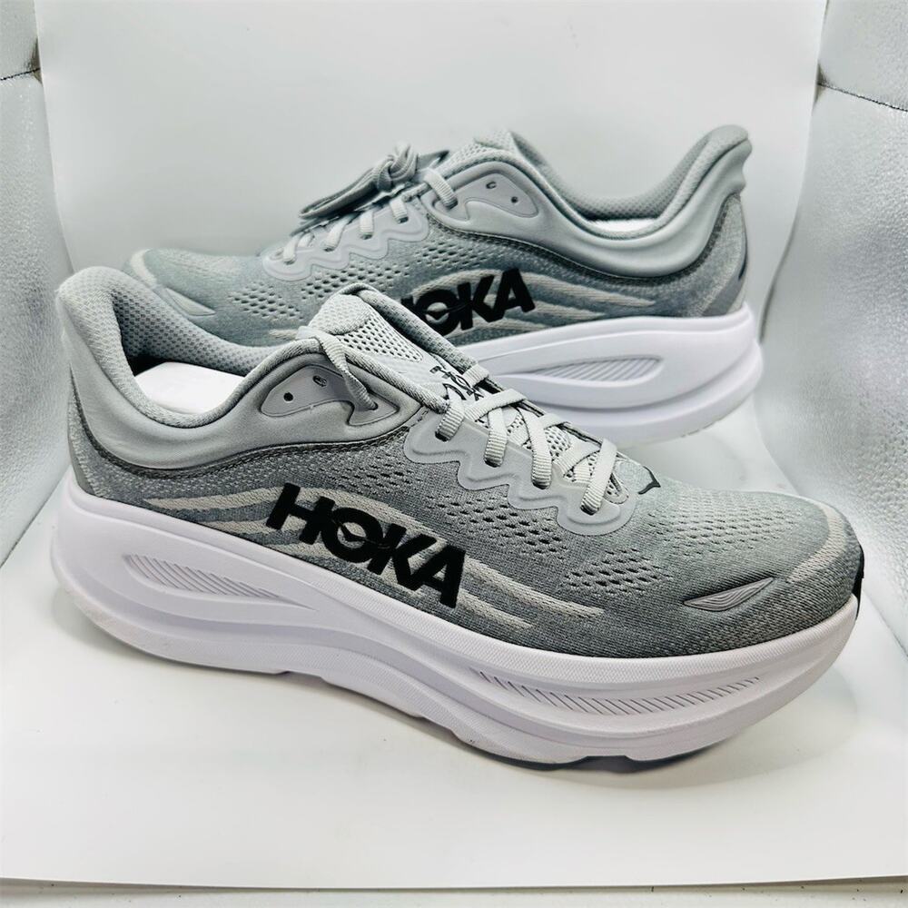 HOKA Bondi 9 Men's Running Shoes Gray Max Cushion | Size 12.5 D | EUC